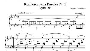 Doux Souvenir - Mendelssohn - Romances Sans Paroles - Partition piano