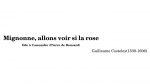Mignonne allons voir si la roze, de Guillaume Costeley (1530-1606) [lecahierdupianiste]