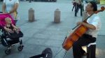Cute Baby Listens to Cellist at Washington Square Park <span class="titlered">[Piano Around the World]</span>
